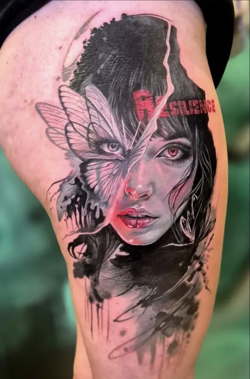 Tatuaje de flamenco en acuarela de Anja